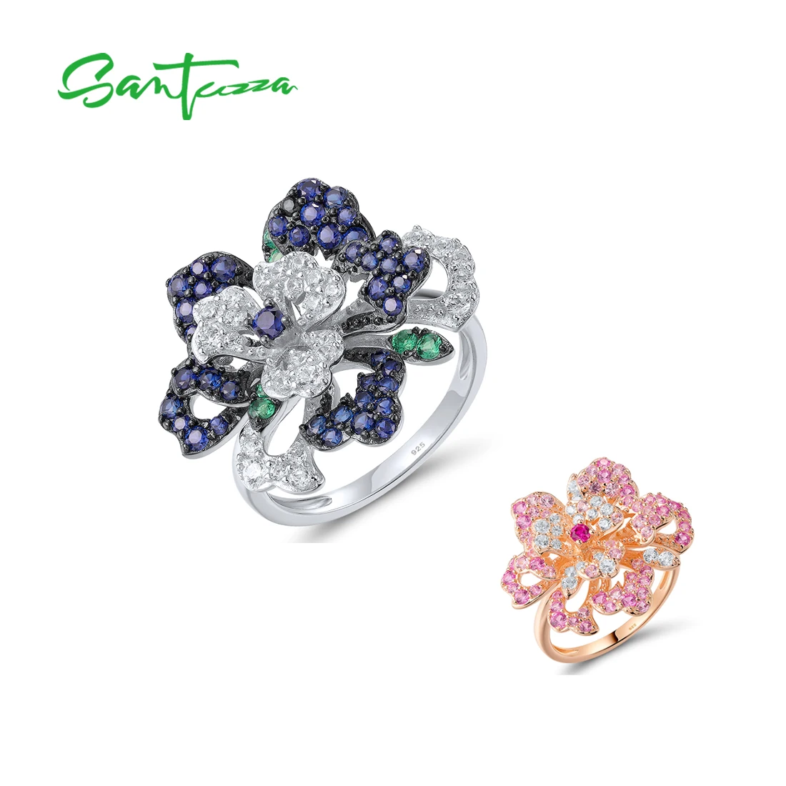 SANTUZZA Real 925 Sterling Ring For Women Sparkling Blue Pink Gems Blooming Flower Premium Birthday Gifts Trendy Fine Jewelry
SANTUZZA Real 925 Sterling Ring For Women Sparkling Blue Pink Gems Blooming Flower Premium Birthday Gifts Trendy Fine Jewelry