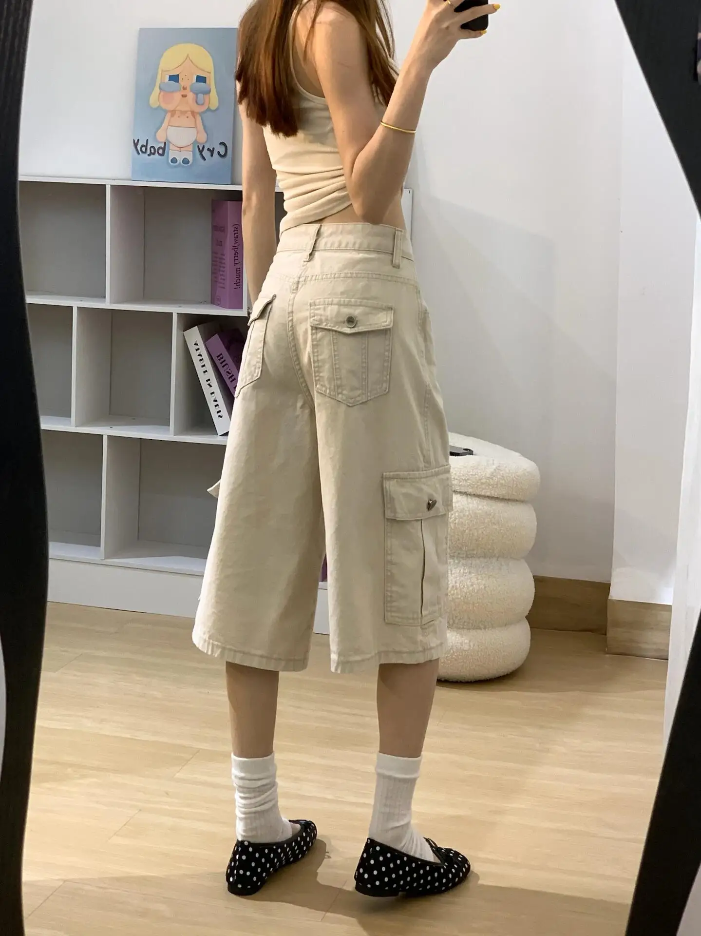 Unique Super Stylish Workwear Style Multi-Pocket Seven-Foot Denim Jeans Women Summer Loose Slim Khaki Wide Leg Medium Pants
Unique Super Stylish Workwear Style Multi-Pocket Seven-Foot Denim Jeans Women Summer Loose Slim Khaki Wide Leg Medium Pants