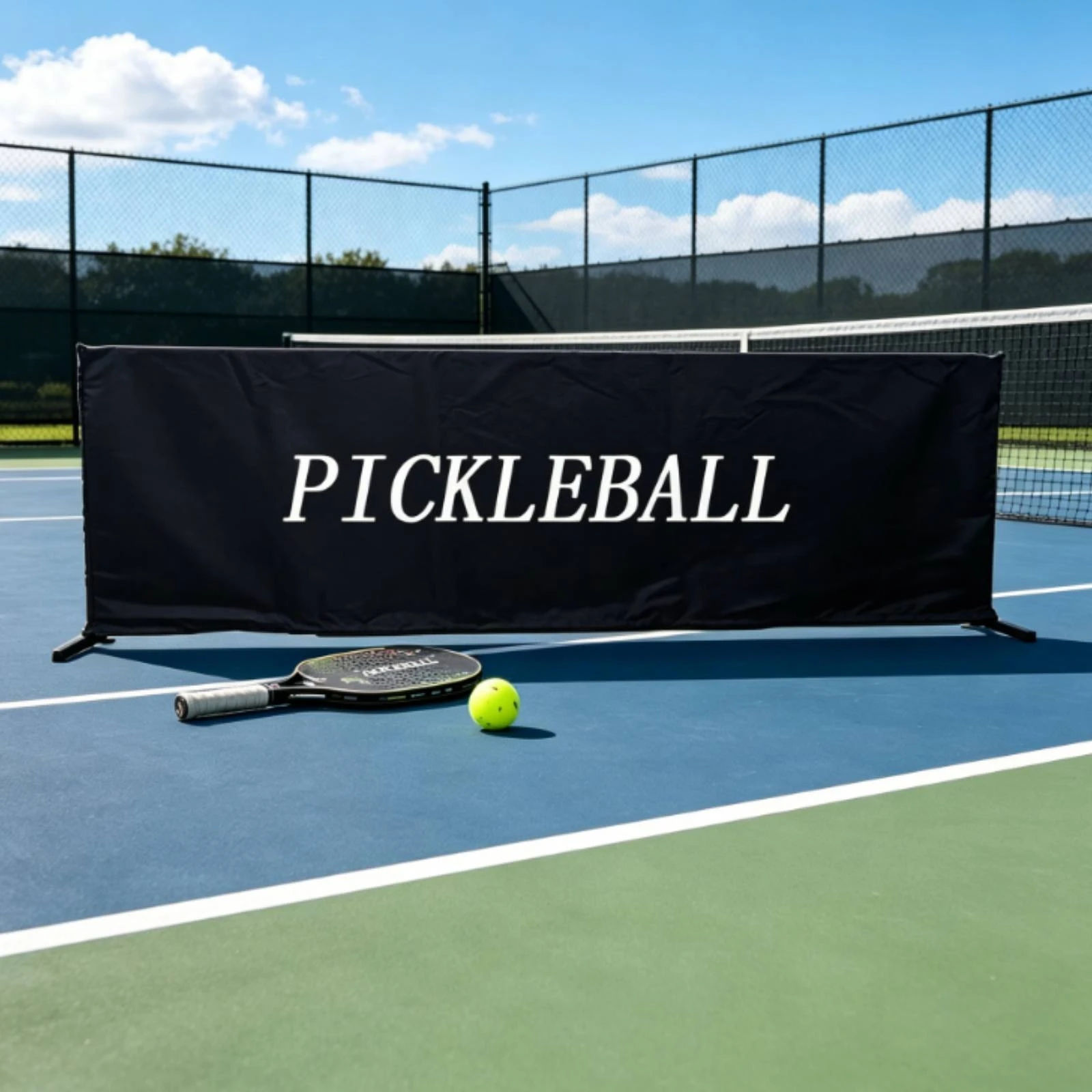 Pickleball Court Barrier Portable Pickleball Barrier with Steel Frame Washable Freestanding for Sports Clubs, Outdoor Courts
Pickleball Court Barrier Portable Pickleball Barrier with Steel Frame Washable Freestanding for Sports Clubs, Outdoor Courts