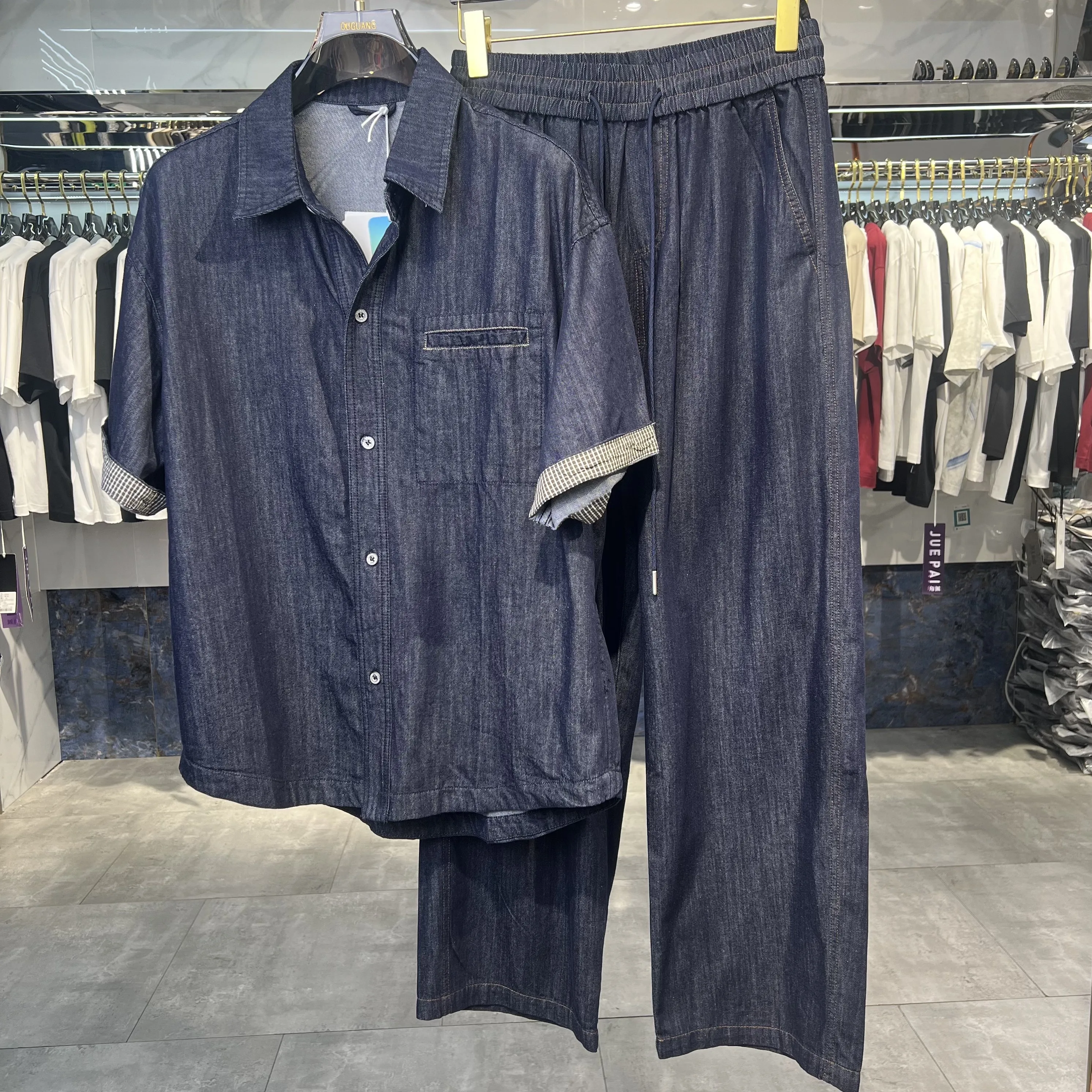 Laisel Denim ort Sve irt Men's New Sle Autumn Casual irt Jeans Long Pants Two-Piece Set Trendy
Laisel Denim ort Sve irt Men's New Sle Autumn Casual irt Jeans Long Pants Two-Piece Set Trendy