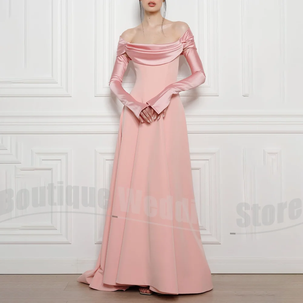 Elegant Prom Dresses Pleated Off The Shoulder Evening Women Gowns Fashion Draped Formal Sweep Train Customized Party Dresses
Elegant Prom Dresses Pleated Off The Shoulder Evening Women Gowns Fashion Draped Formal Sweep Train Customized Party Dresses