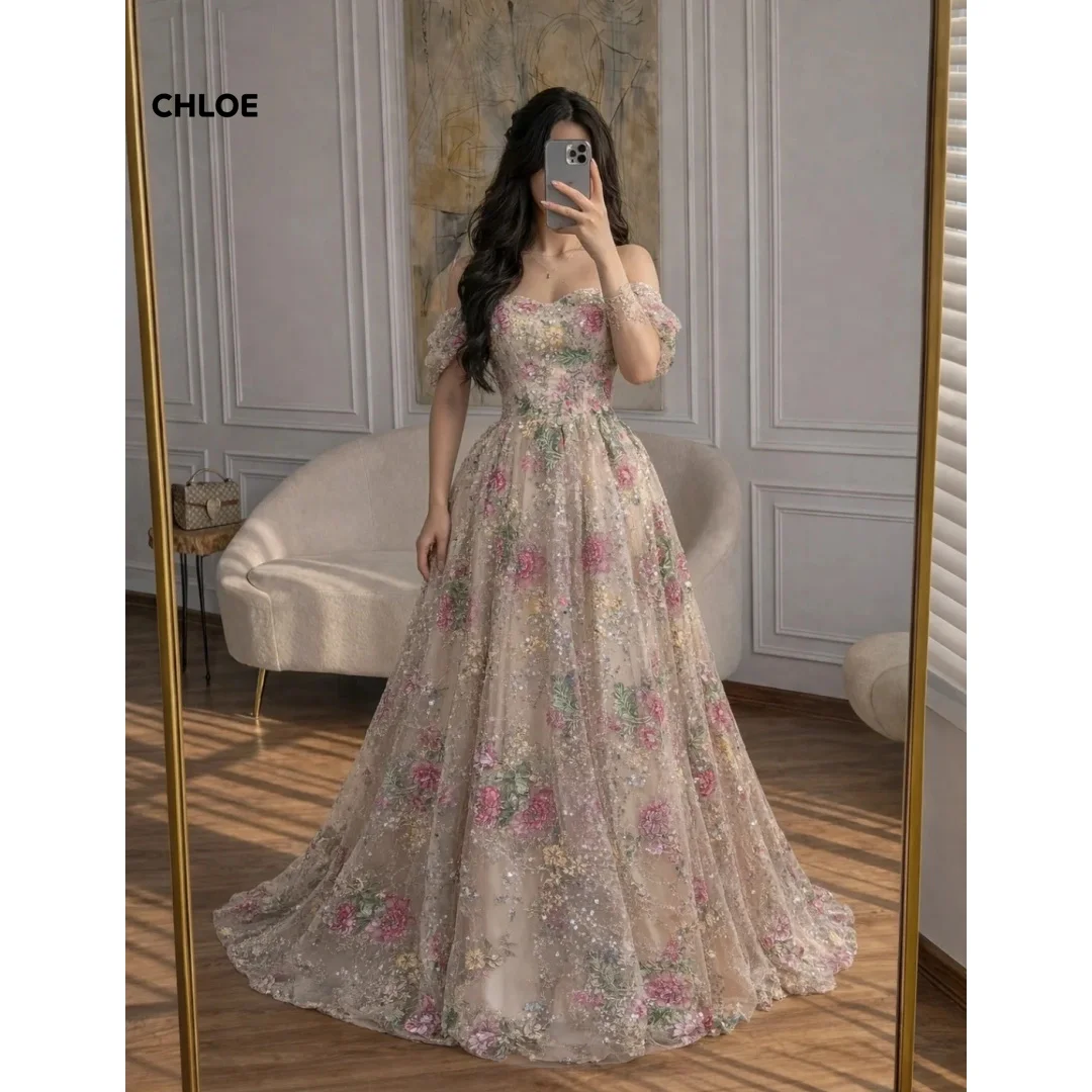 Short Sleeves Women's Evening Dress for Elegant Party Dresses Line A Embroidered Lace Customized 3D Flowers Women's Ball Gown
Short Sleeves Women's Evening Dress for Elegant Party Dresses Line A Embroidered Lace Customized 3D Flowers Women's Ball Gown