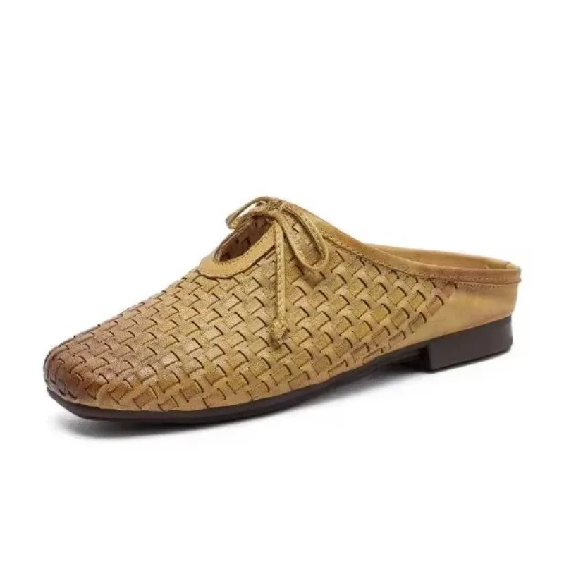 Woven Leather Slippers Easy to Wear Women's Shoes Breathable Casual Style Flat Bottom Slip-On Summer Sandals
Woven Leather Slippers Easy to Wear Women's Shoes Breathable Casual Style Flat Bottom Slip-On Summer Sandals