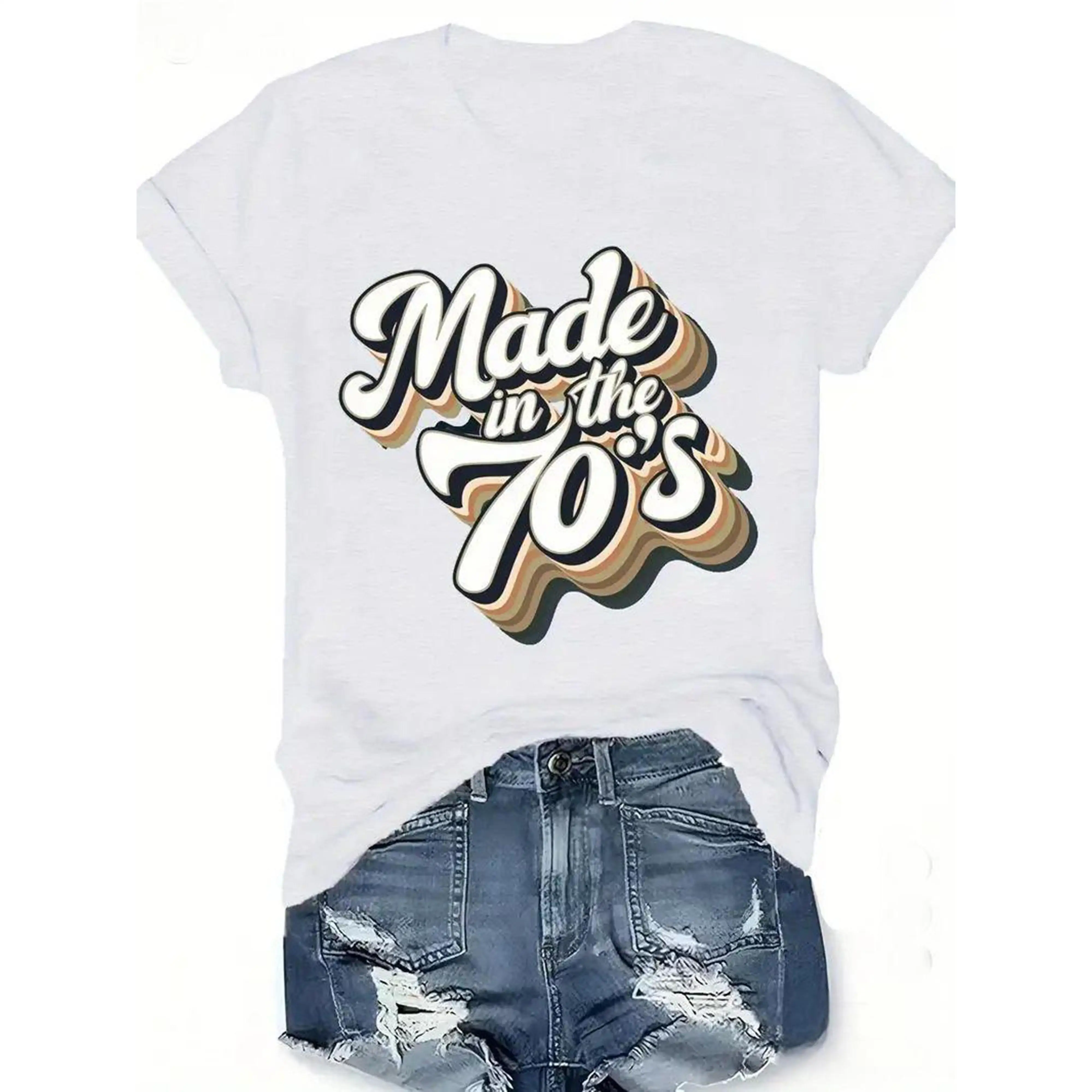 Women'S Printed Cotton T-Shirt, Casual Short-Sleeved Round Neck Top Spring And Summer, Women'S Clothing, Retro Style Letter Patt
Women'S Printed Cotton T-Shirt, Casual Short-Sleeved Round Neck Top Spring And Summer, Women'S Clothing, Retro Style Letter Patt