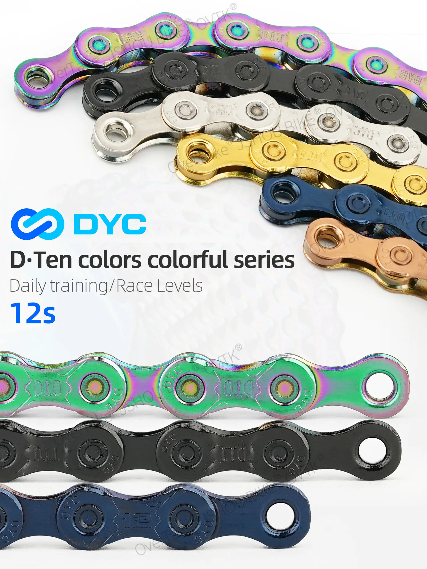DYC Bike Chain 12 speed 118L Colorful Durable Plating Mountain Road Folding Bicycle for UT SRAM DA SHIMANO Cycling Accessories
DYC Bike Chain 12 speed 118L Colorful Durable Plating Mountain Road Folding Bicycle for UT SRAM DA SHIMANO Cycling Accessories