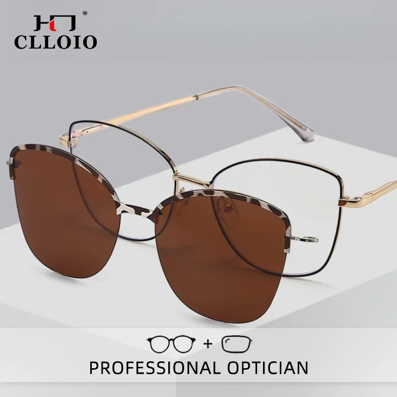 CLLOIO Polarized Clip On Glasses Blue Light Blocking Women Myopia Glasses Alloy Cat Eye Prescription Progressive Reading Glasses
CLLOIO Polarized Clip On Glasses Blue Light Blocking Women Myopia Glasses Alloy Cat Eye Prescription Progressive Reading Glasses