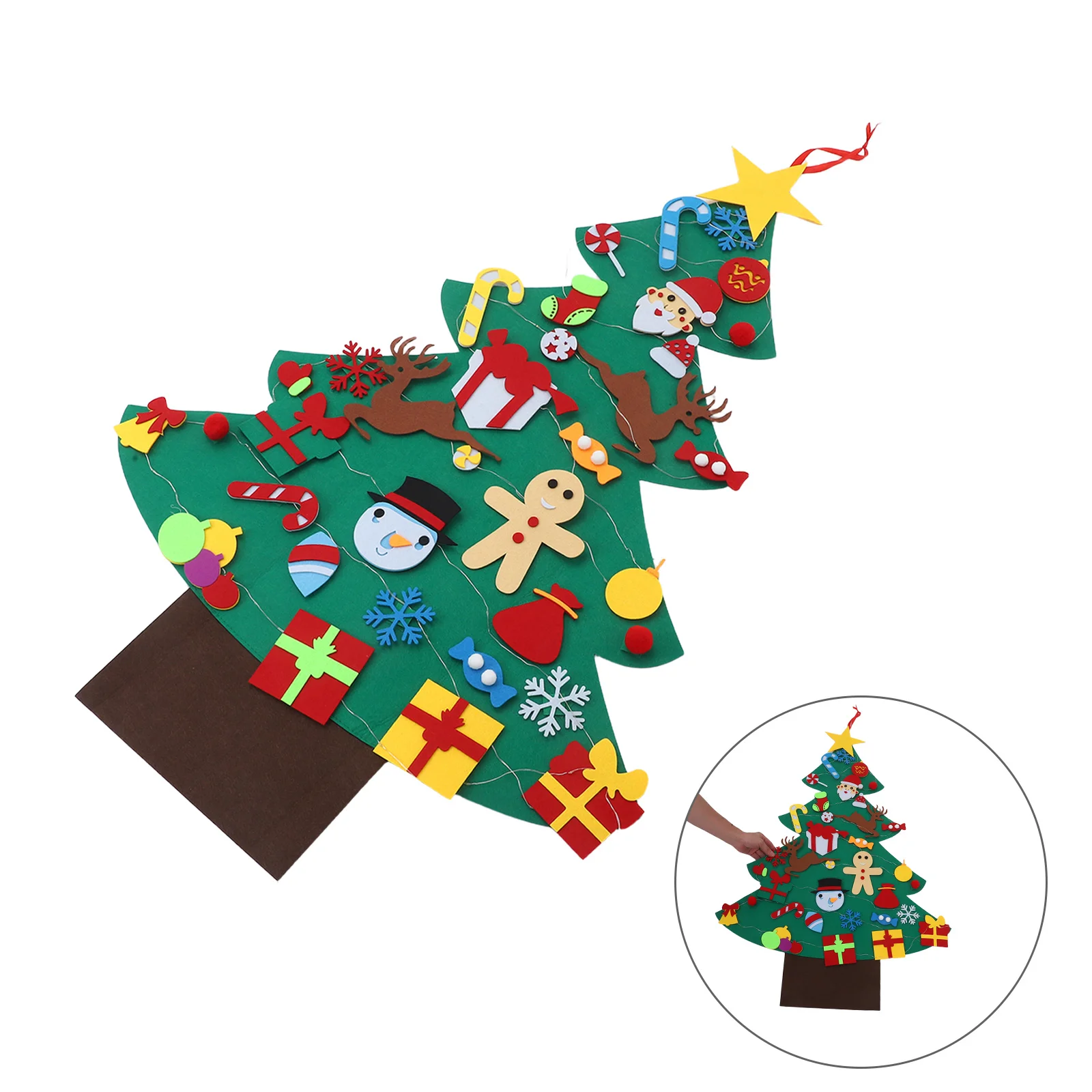 1 Set Large Felt Christmas Tree For Toddlers Diy Wall Hanging Xmas Decor With Ornaments Lights Holiday Party Kids Craft Activity
1 Set Large Felt Christmas Tree For Toddlers Diy Wall Hanging Xmas Decor With Ornaments Lights Holiday Party Kids Craft Activity