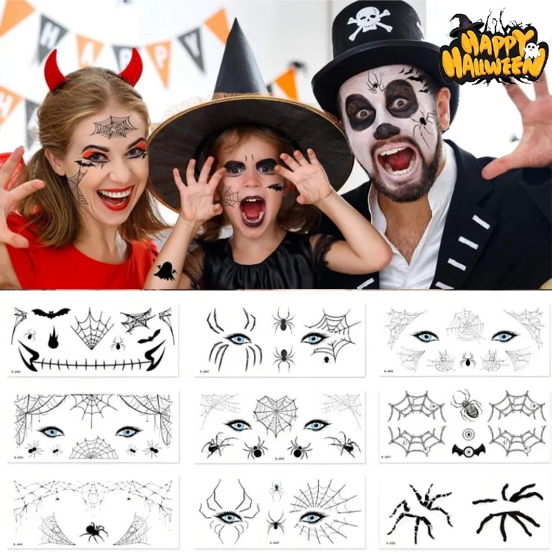 Halloween Spider Face Tattoos Temporary Stickers Spider Web Shoulder Arm Body Art Party Favor Supplies Scary Decor
Halloween Spider Face Tattoos Temporary Stickers Spider Web Shoulder Arm Body Art Party Favor Supplies Scary Decor