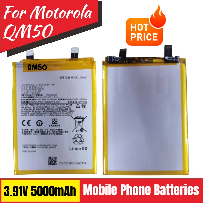 3.91V 5000mAh QM50 Battery for Motorola Edge 40 Neo Mobile Phone Brand-New High Quality
3.91V 5000mAh QM50 Battery for Motorola Edge 40 Neo Mobile Phone Brand-New High Quality