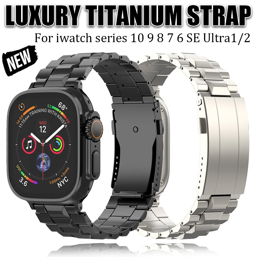 Deluxe Titanium Strap for Apple Watch Series 10 9 8 7 6 SE Ultra band for iWatch 49mm 46mm 44mm 45mm 42mm 38mm 40mm 41mm Strap
Deluxe Titanium Strap for Apple Watch Series 10 9 8 7 6 SE Ultra band for iWatch 49mm 46mm 44mm 45mm 42mm 38mm 40mm 41mm Strap