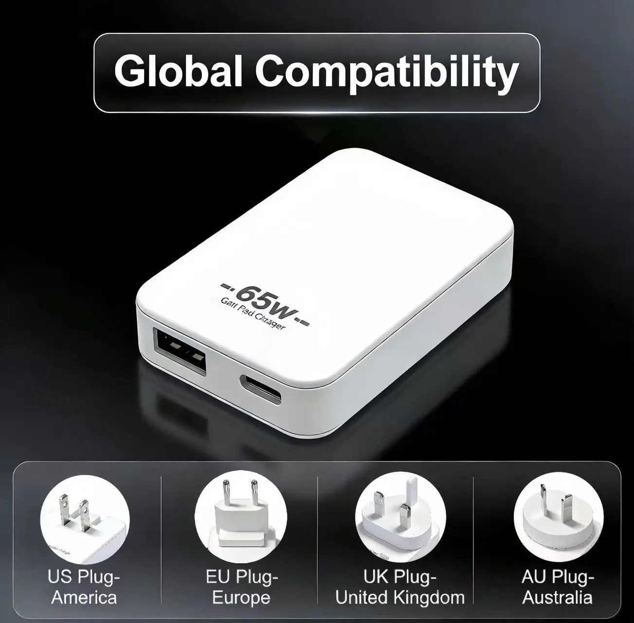 Ультратонкое зарядное устройство GaN 65 Вт с двумя портами USB-C и USB-A, быстрое зарядное устройство для телефона и ноутбука
Ультратонкое зарядное устройство GaN 65 Вт с двумя портами USB-C и USB-A, быстрое зарядное устройство для телефона и ноутбука