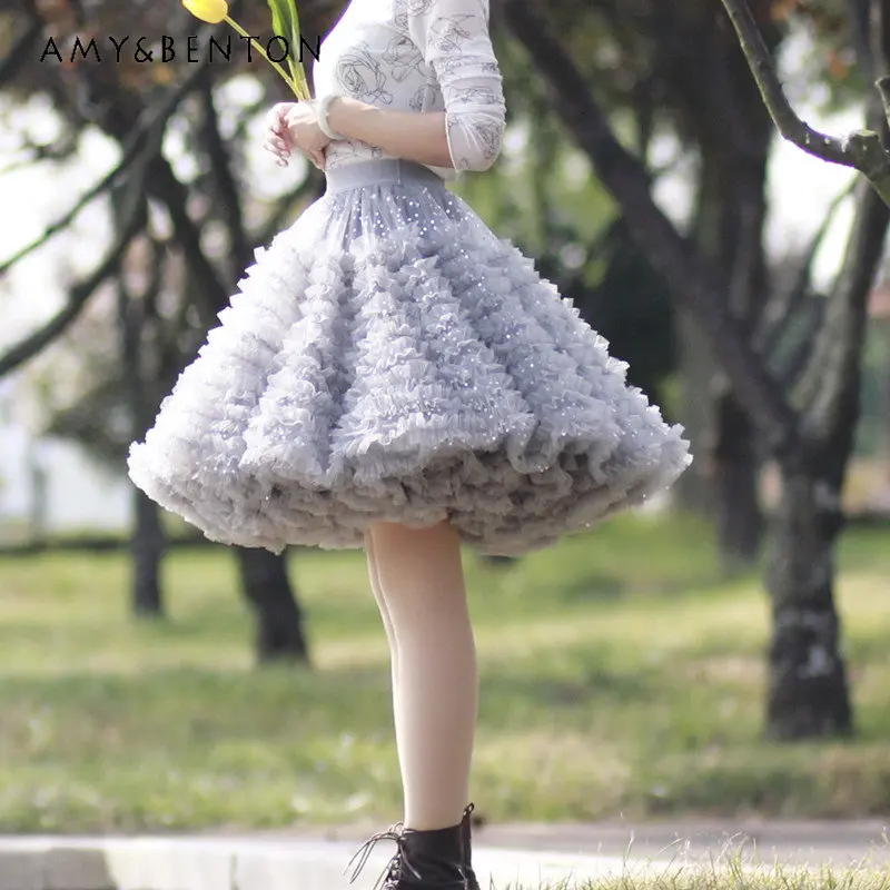 Streetwear Ball Gown Heavy Industry Cake Skirt Short Skirts Autumn Winter Base Can Be Crinoline Princess Tulle Kawaii Skirts
Streetwear Ball Gown Heavy Industry Cake Skirt Short Skirts Autumn Winter Base Can Be Crinoline Princess Tulle Kawaii Skirts