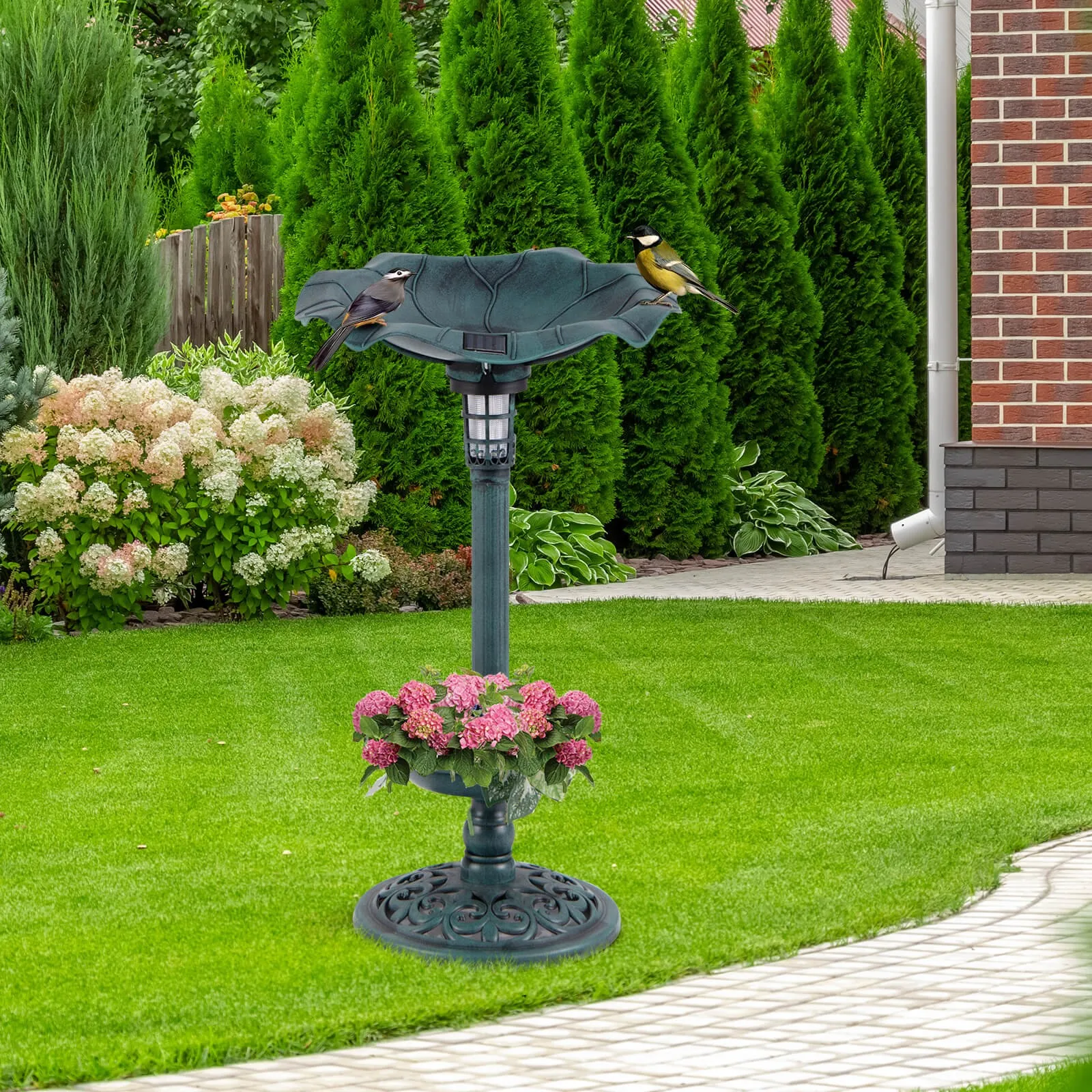 Солнечная ванна для птиц, стоячая пьедестал, комбинированная ванна для птиц и кормушка с миской в виде листьев лотоса
Солнечная ванна для птиц, стоячая пьедестал, комбинированная ванна для птиц и кормушка с миской в виде листьев лотоса