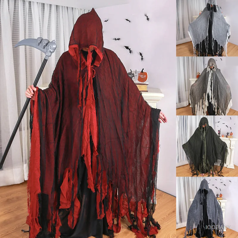 Halloween Grim Reaper Cloak Long Hooded Unisex Suitable For Devil Grim Reaper Witch Wizard Christmas Cosplay Red Death Cloaks
Halloween Grim Reaper Cloak Long Hooded Unisex Suitable For Devil Grim Reaper Witch Wizard Christmas Cosplay Red Death Cloaks