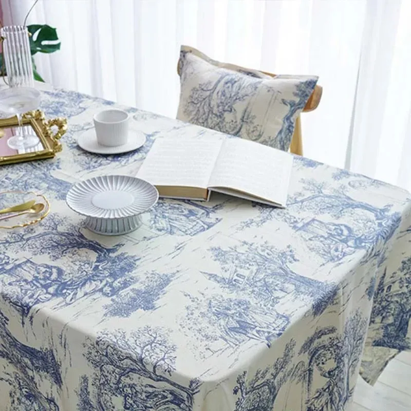 Classic French Village Rustic Linen Cotton Printed Tablecloth, Blue Rectangle Table Cover for Kitchen Dining Wedding Party Home
Classic French Village Rustic Linen Cotton Printed Tablecloth, Blue Rectangle Table Cover for Kitchen Dining Wedding Party Home