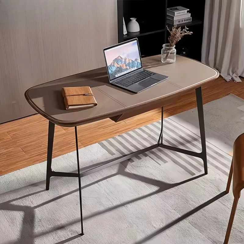 French Modern Style Veneer Wood Desk and Saddle Leather Chair Set for Home Office and Apartment
French Modern Style Veneer Wood Desk and Saddle Leather Chair Set for Home Office and Apartment