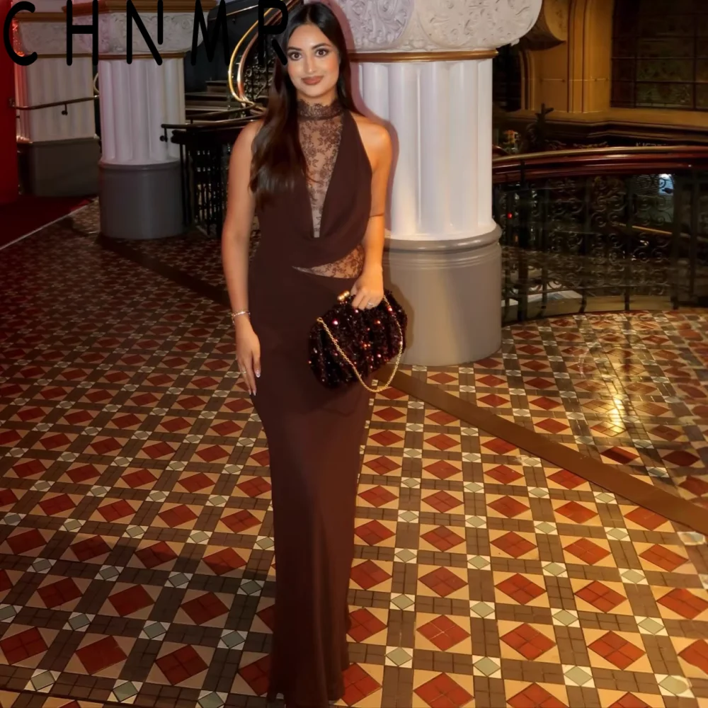 CHNMR Vintage Lace Patchwork Maxi Dress Women Halter Neck Sleeveless Backless Slim Gown Dresses Female Evening Party Prom Robes
CHNMR Vintage Lace Patchwork Maxi Dress Women Halter Neck Sleeveless Backless Slim Gown Dresses Female Evening Party Prom Robes