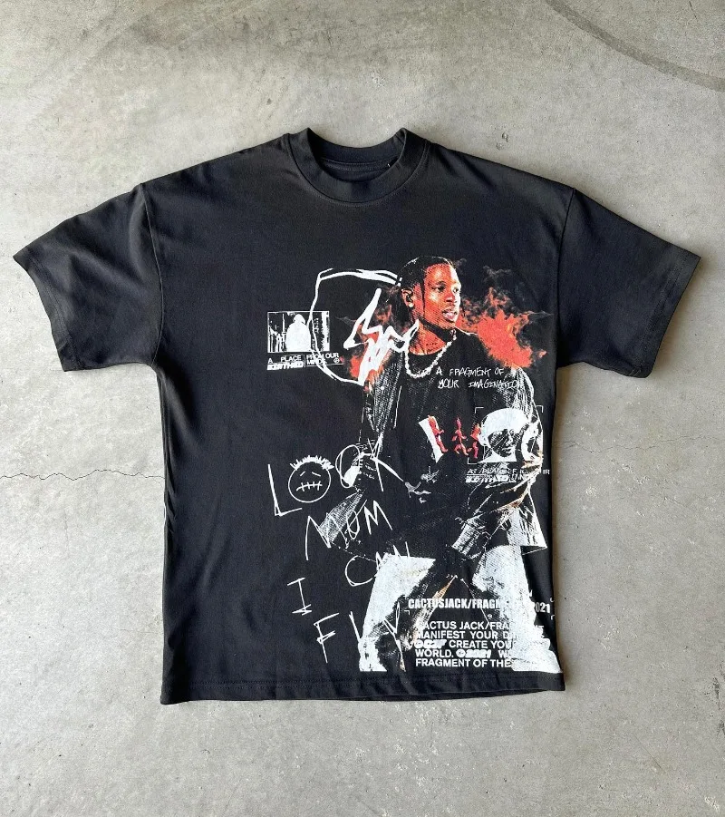 High Street Retro Rock Portrait Print Short Sleeve T-shirt Men y2k Goth Harajuku Fashion Couple casual loose oversized T-shirt
High Street Retro Rock Portrait Print Short Sleeve T-shirt Men y2k Goth Harajuku Fashion Couple casual loose oversized T-shirt