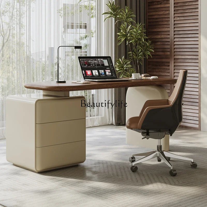 Solid Wood Desk with Extendable Chest of Drawers, Integrated Mid-Century Style Storage Cabinet, Office Writing Desk
Solid Wood Desk with Extendable Chest of Drawers, Integrated Mid-Century Style Storage Cabinet, Office Writing Desk