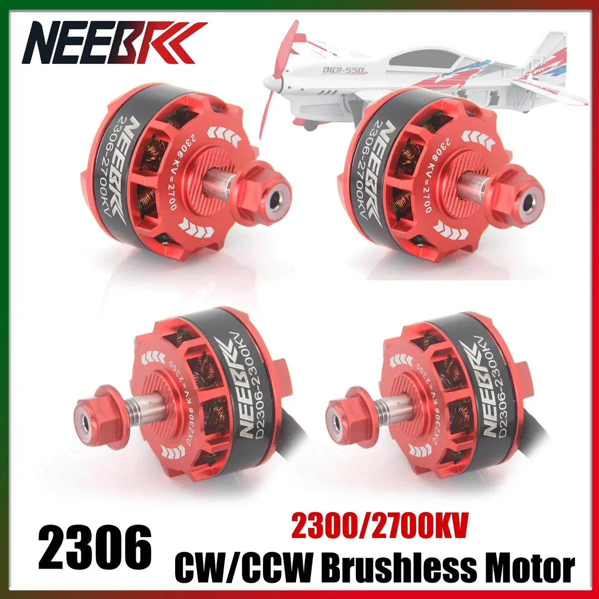 4PCS NEEBRC 2306 2300/2700KV Outrunner Brushless Motor 2-4S 2CW 2CCW for RC FPV Racing Drone Airplane Fixed-wing Quadcopter Part
4PCS NEEBRC 2306 2300/2700KV Outrunner Brushless Motor 2-4S 2CW 2CCW for RC FPV Racing Drone Airplane Fixed-wing Quadcopter Part