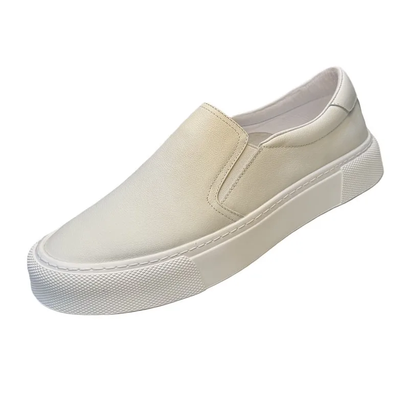 British Style Men's White Genuine Leather Loafers Concise Fashion Slip-On Sneakers Comfortable Casual Shoes Male Sport Flats
British Style Men's White Genuine Leather Loafers Concise Fashion Slip-On Sneakers Comfortable Casual Shoes Male Sport Flats