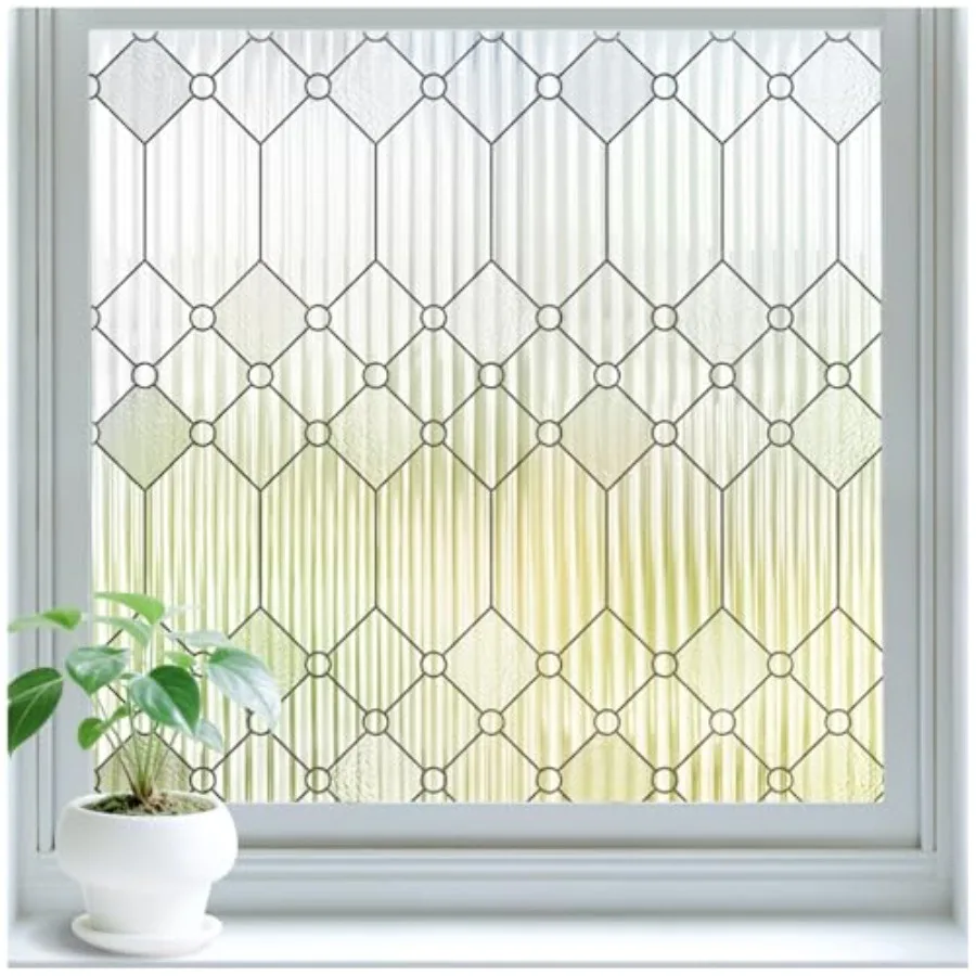 Glass Window Privacy Film, Decorative Frosted Glass Wdow Film for Bathroom and Front Door, 3D Static Cling Window Coverings Day
Glass Window Privacy Film, Decorative Frosted Glass Wdow Film for Bathroom and Front Door, 3D Static Cling Window Coverings Day