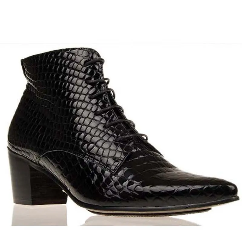 Fashion 6.5 CM High Heels British Men boots Genuine Leather Ankle boots Lace-up Black Business Dress Boots Men zapatos de hombre
Fashion 6.5 CM High Heels British Men boots Genuine Leather Ankle boots Lace-up Black Business Dress Boots Men zapatos de hombre