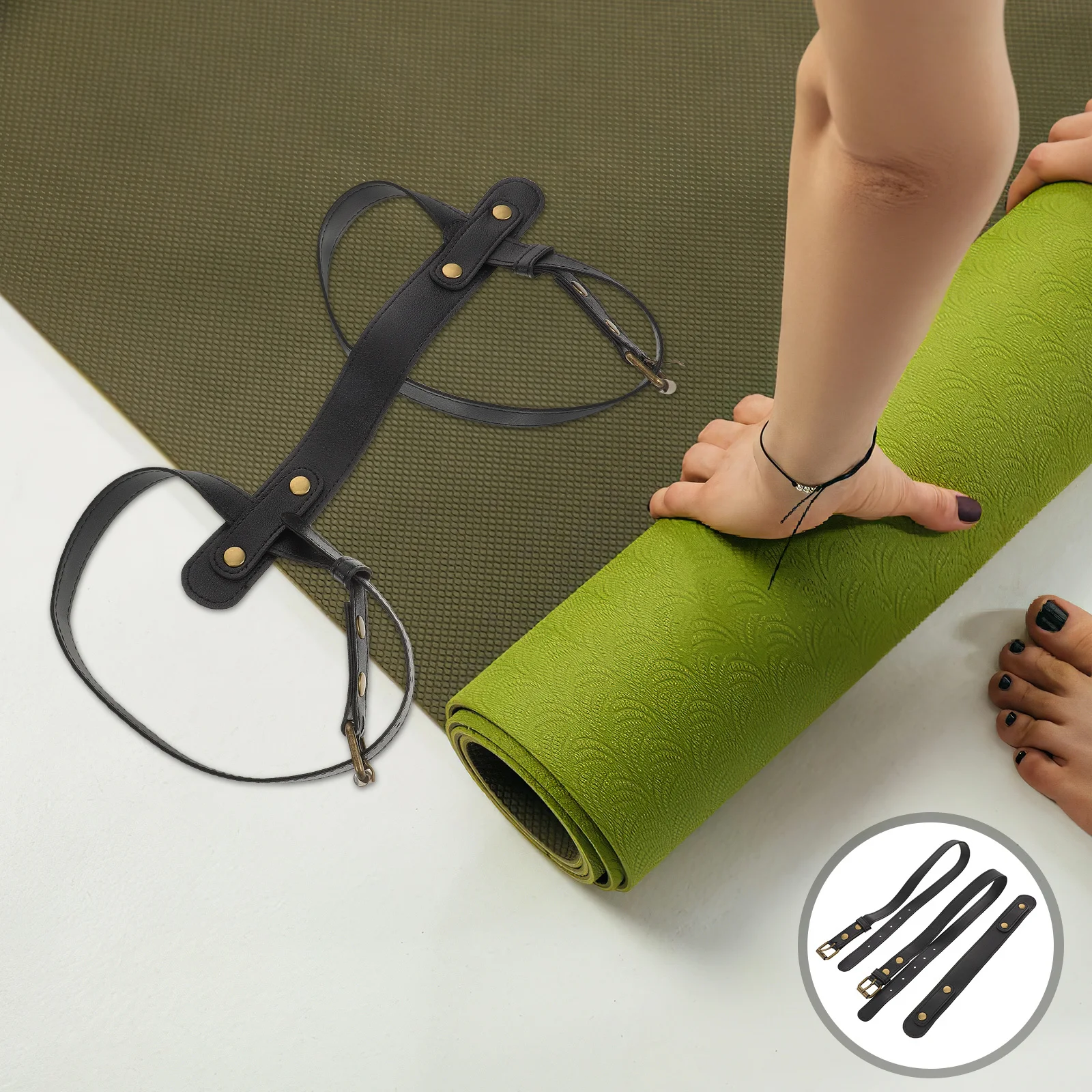 Adjustable Yoga Mat Strap Sling - PU Fitness Carrier for Pilates and Exercise Mats - Lightweight Reusable
Adjustable Yoga Mat Strap Sling - PU Fitness Carrier for Pilates and Exercise Mats - Lightweight Reusable