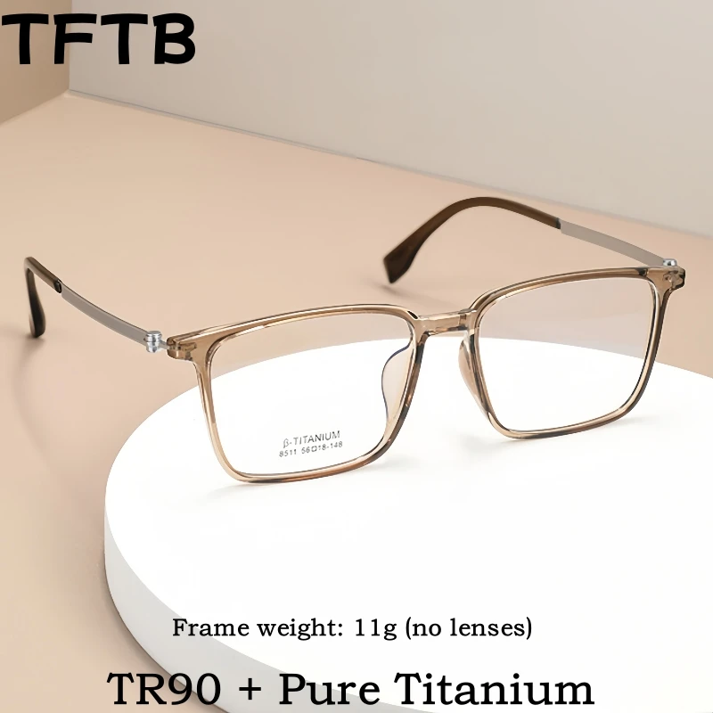 TFTB Men's Square Glasses Ultra Light Comfortable TR90 Titanium Alloy Big Size Optical Prescription Glasses Frames Women X8511W
TFTB Men's Square Glasses Ultra Light Comfortable TR90 Titanium Alloy Big Size Optical Prescription Glasses Frames Women X8511W
