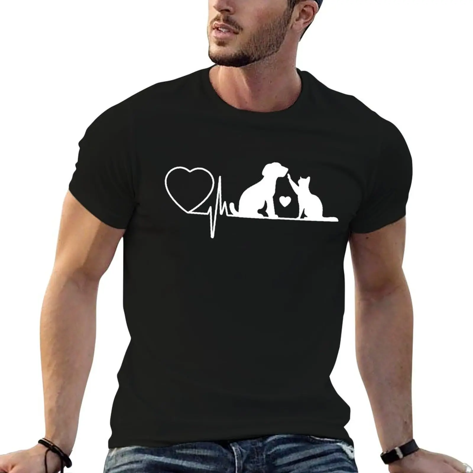 Heart Beat Dog And Cat lovers gift T-Shirt t shirts with prints t shirts for man graphic vintage T-Shirt
Heart Beat Dog And Cat lovers gift T-Shirt t shirts with prints t shirts for man graphic vintage T-Shirt