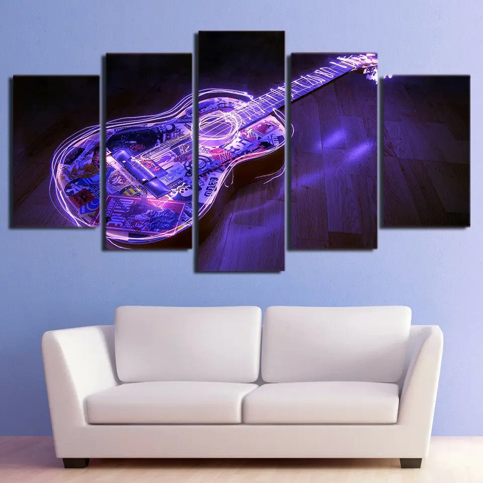 3D Purple Guitar Led Lights Electric 5Pcs Wall Art Print Canvas Poster Pictures Paintings Home Decor Living Room Decoration
3D Purple Guitar Led Lights Electric 5Pcs Wall Art Print Canvas Poster Pictures Paintings Home Decor Living Room Decoration