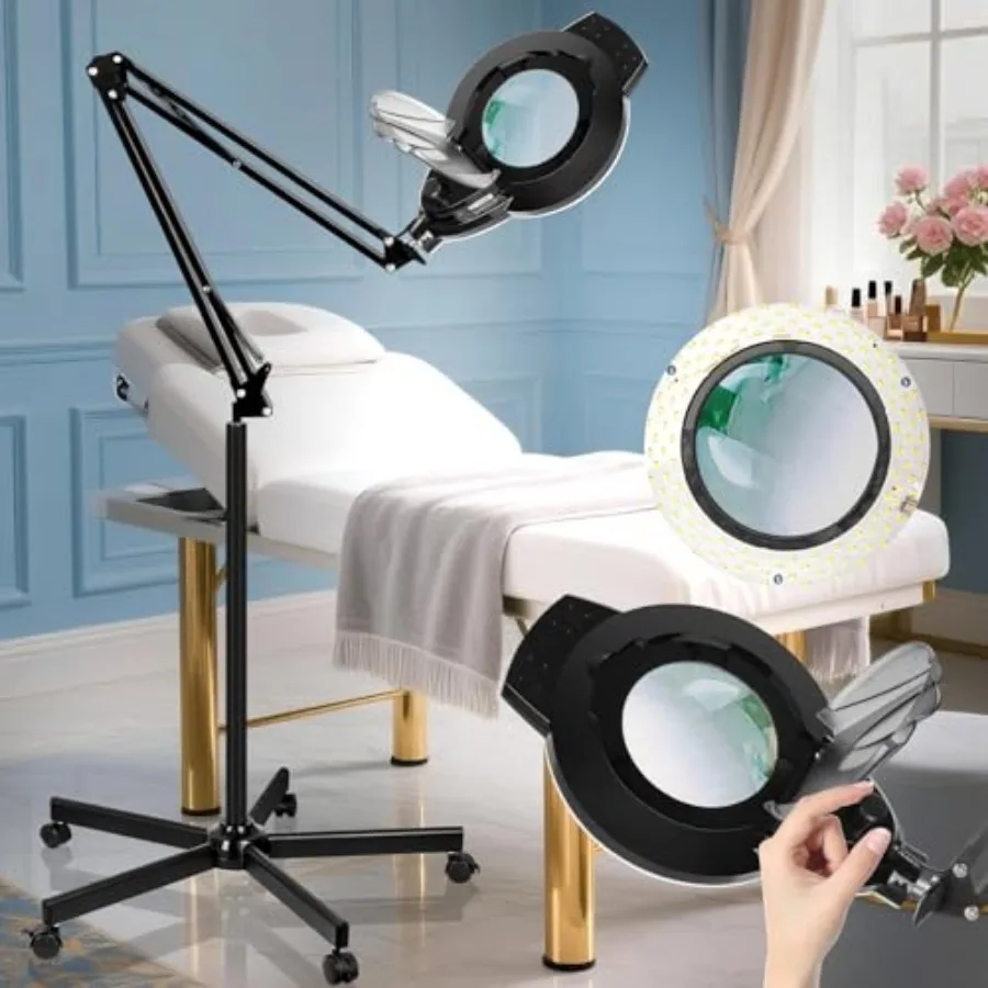 10X Magniyfing Floor Lamp with 5 Wheel Rolling Base for Estheticians 2200 Lumen Any Color Modes and Stepless Dimming Magnifying
10X Magniyfing Floor Lamp with 5 Wheel Rolling Base for Estheticians 2200 Lumen Any Color Modes and Stepless Dimming Magnifying