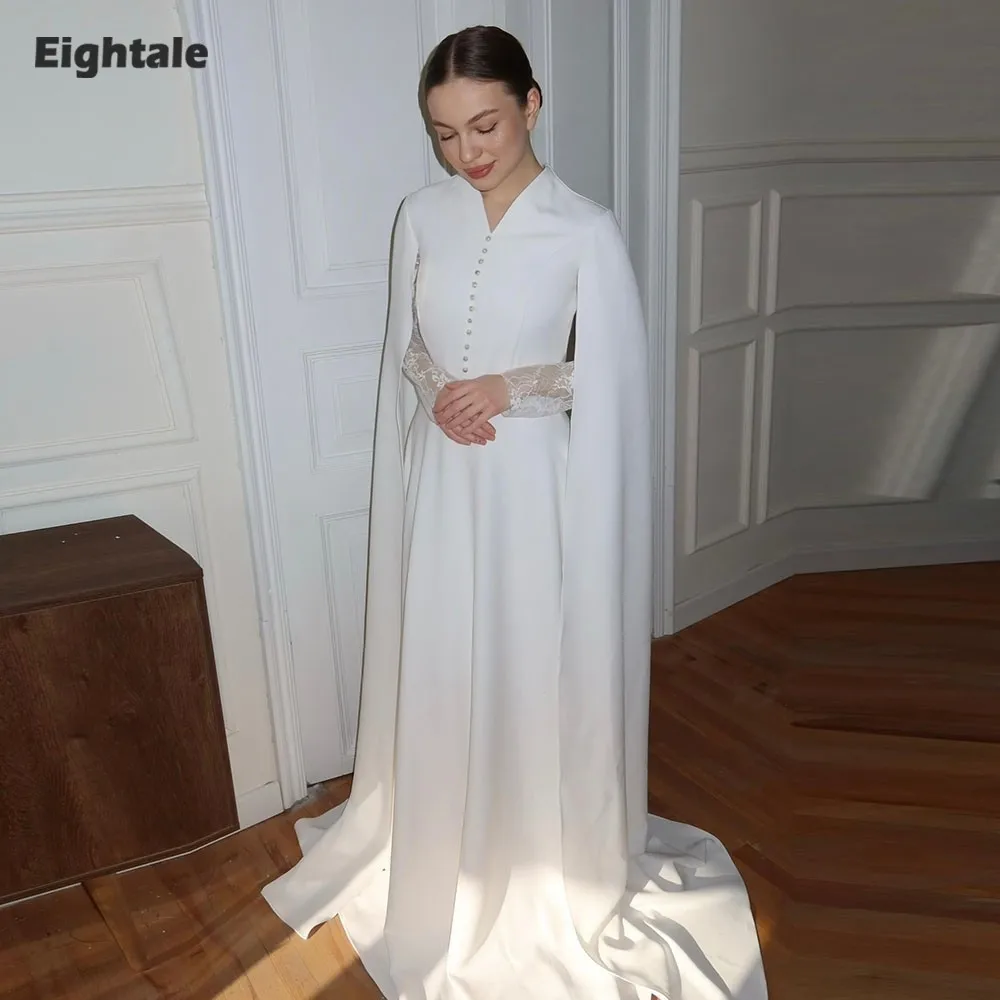 Eightale Arabic Wedding Dress Customized Ivory V-Neck Bridal Gown Long Sleeves Buttons Muslim Mermaid Bride Party Dress
Eightale Arabic Wedding Dress Customized Ivory V-Neck Bridal Gown Long Sleeves Buttons Muslim Mermaid Bride Party Dress