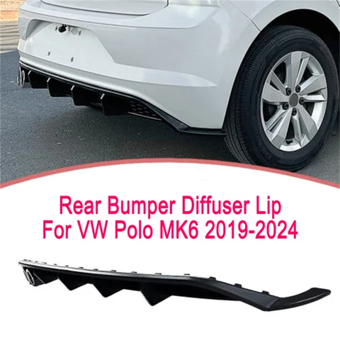 For Volkswagen Polo MK6 2019-2024 Rear Bumper Diffuser Lip Kit Accessory Auto Exterior Parts Car Modification Replacement HOT