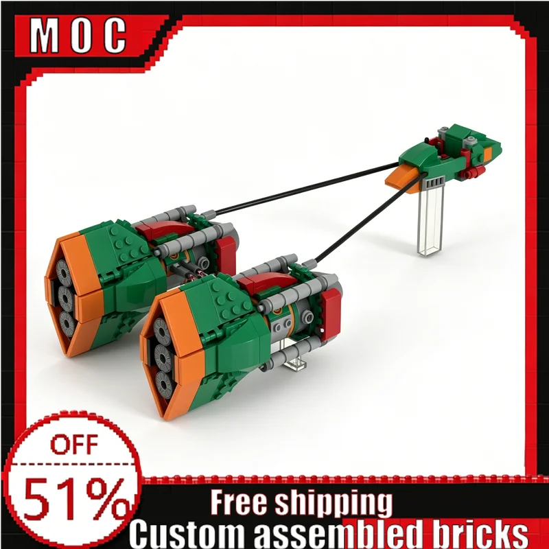 406 Parts New Sci-Fi Podracer Model Building Blocks Bricks Custom DIY Assembly Educational Display Toys Creative Birthday Gifts
406 Parts New Sci-Fi Podracer Model Building Blocks Bricks Custom DIY Assembly Educational Display Toys Creative Birthday Gifts