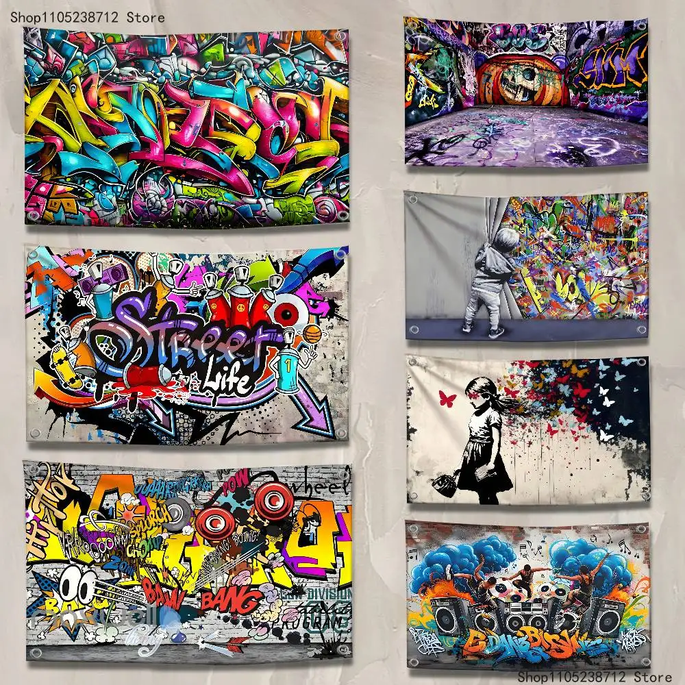 B-Banksy Street Graffiti Art Flag Tapestry Banner For Bedroom Outdoor Living Room Restaurant Bar Wall Decor Party
B-Banksy Street Graffiti Art Flag Tapestry Banner For Bedroom Outdoor Living Room Restaurant Bar Wall Decor Party