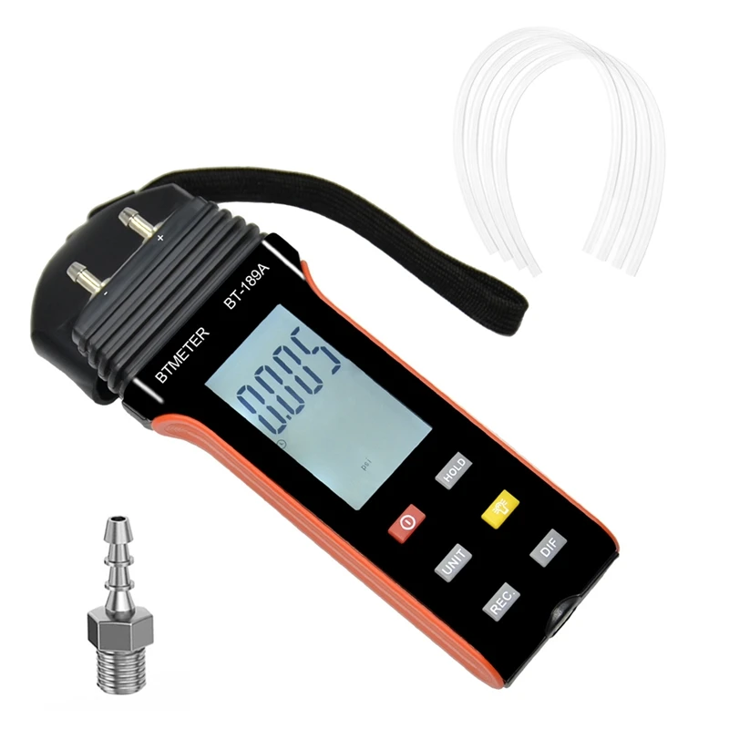 BTMETER BT-189A Цифровой манометр перепада давления, дифференциальное давление, положительное и отрицательное давление, четкое считывание
BTMETER BT-189A Цифровой манометр перепада давления, дифференциальное давление, положительное и отрицательное давление, четкое считывание
