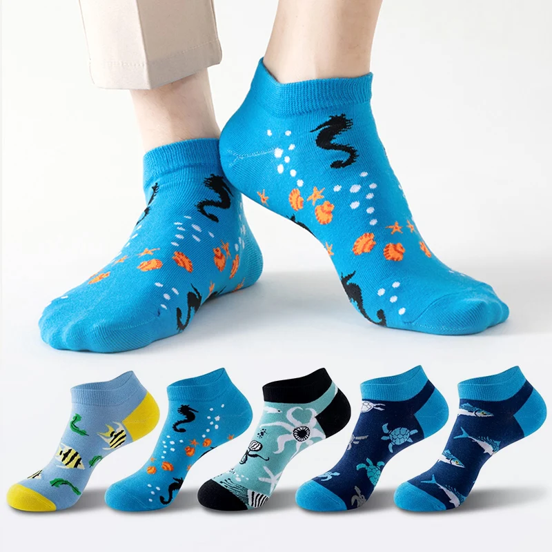 1/6 Pairs Fashion Men Unisex Ankle Socks Spring Summer Oil Painting Marine Organisms Casual Breathable Trend Male Funny Socks
1/6 Pairs Fashion Men Unisex Ankle Socks Spring Summer Oil Painting Marine Organisms Casual Breathable Trend Male Funny Socks