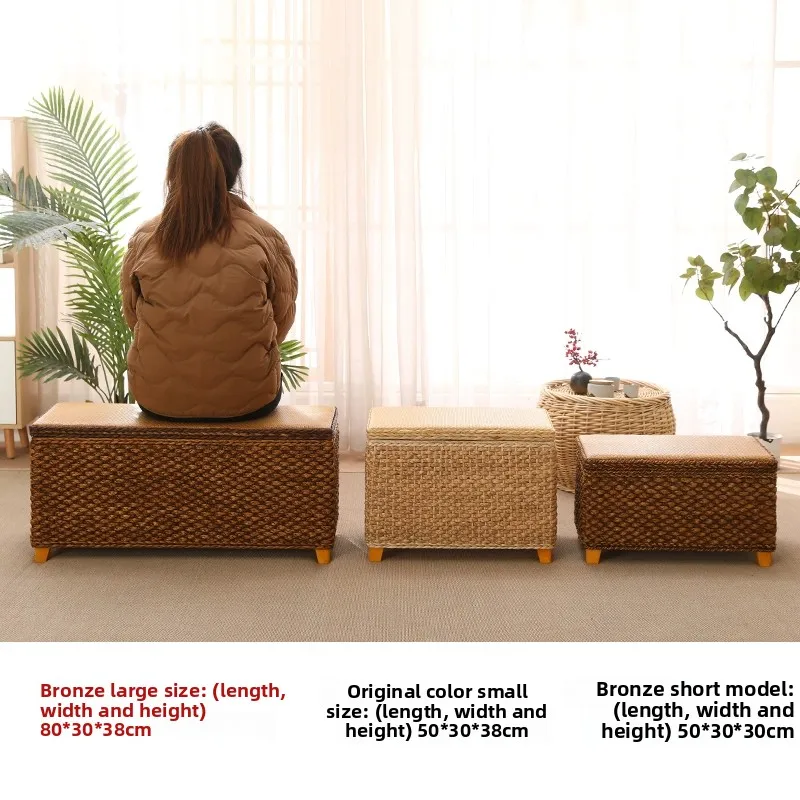 Natural Rattan Weaving Storage Bench Solid Wood Shoe Changing Stool Eco-Friendly Long Organizer Box Creative Room Balcony Seat
Natural Rattan Weaving Storage Bench Solid Wood Shoe Changing Stool Eco-Friendly Long Organizer Box Creative Room Balcony Seat