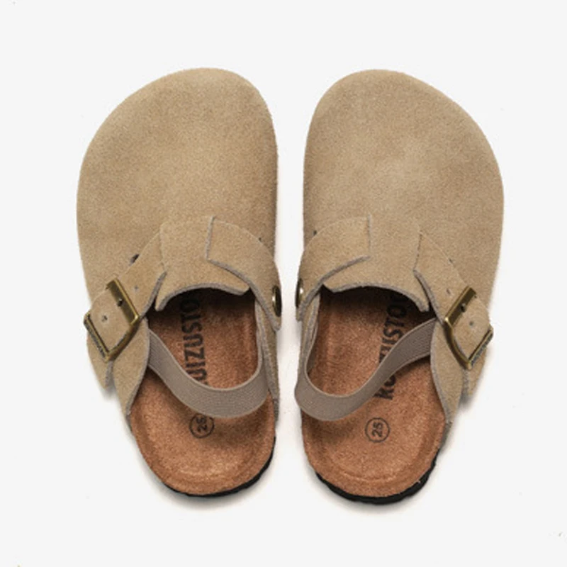 Kidmi Children's Cork Slippers Girls' Closed-toe Nubuck Shoes With Metal Buckle Boys' Genuine Leather Comfortable Beach Slippers
Kidmi Children's Cork Slippers Girls' Closed-toe Nubuck Shoes With Metal Buckle Boys' Genuine Leather Comfortable Beach Slippers