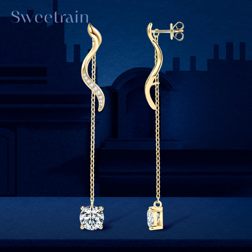 Серьги-капли Sweetrain 1CT с муассанитом, стерлинговое серебро S925, длинные висячие серьги с кисточками для женщин, свадебные украшения, подарки с GRA
Серьги-капли Sweetrain 1CT с муассанитом, стерлинговое серебро S925, длинные висячие серьги с кисточками для женщин, свадебные украшения, подарки с GRA