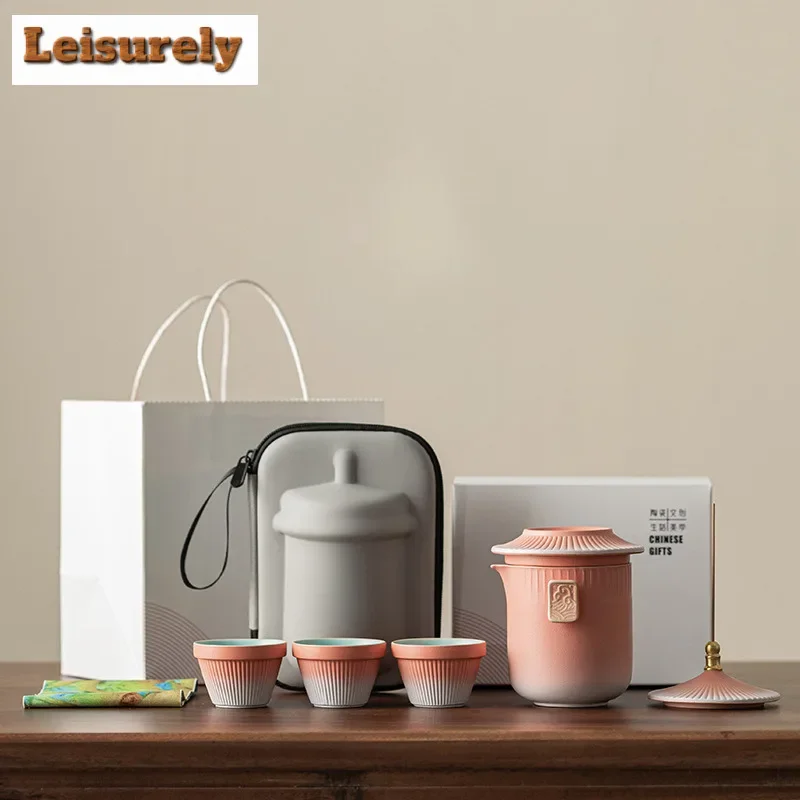 Gradient Color Palace Style Portable Travel Tea Set Kit Luxury 1 Pot 3 Cups Tea Brewing Handbag Teaset Supplies Decoration Gifts
Gradient Color Palace Style Portable Travel Tea Set Kit Luxury 1 Pot 3 Cups Tea Brewing Handbag Teaset Supplies Decoration Gifts