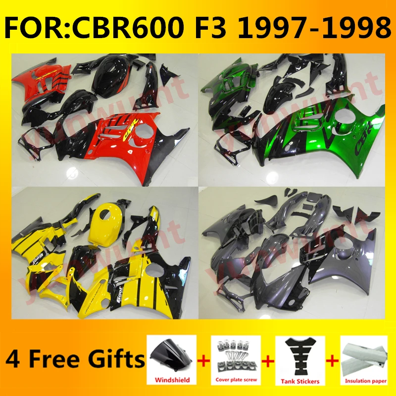 Motorcycle Fairing Set Body Kit fit Plastic For CBR600 CBR 600 F3 1997 1998 97 98 Accessories Full Bodywork fairings kits Cowl
Motorcycle Fairing Set Body Kit fit Plastic For CBR600 CBR 600 F3 1997 1998 97 98 Accessories Full Bodywork fairings kits Cowl
