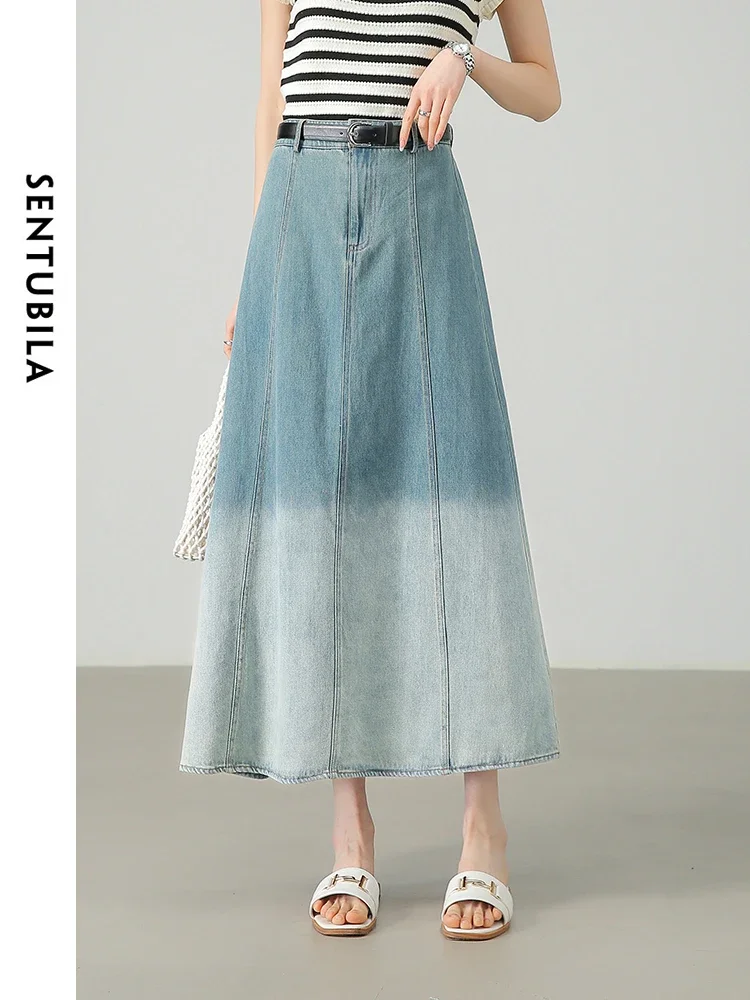SENTUBILA Washed Denim Long Skirt Woman 2025 Spring Casual Elastic High Waist Gradation A-line Jean Skirts Clothing W42Q55027
SENTUBILA Washed Denim Long Skirt Woman 2025 Spring Casual Elastic High Waist Gradation A-line Jean Skirts Clothing W42Q55027