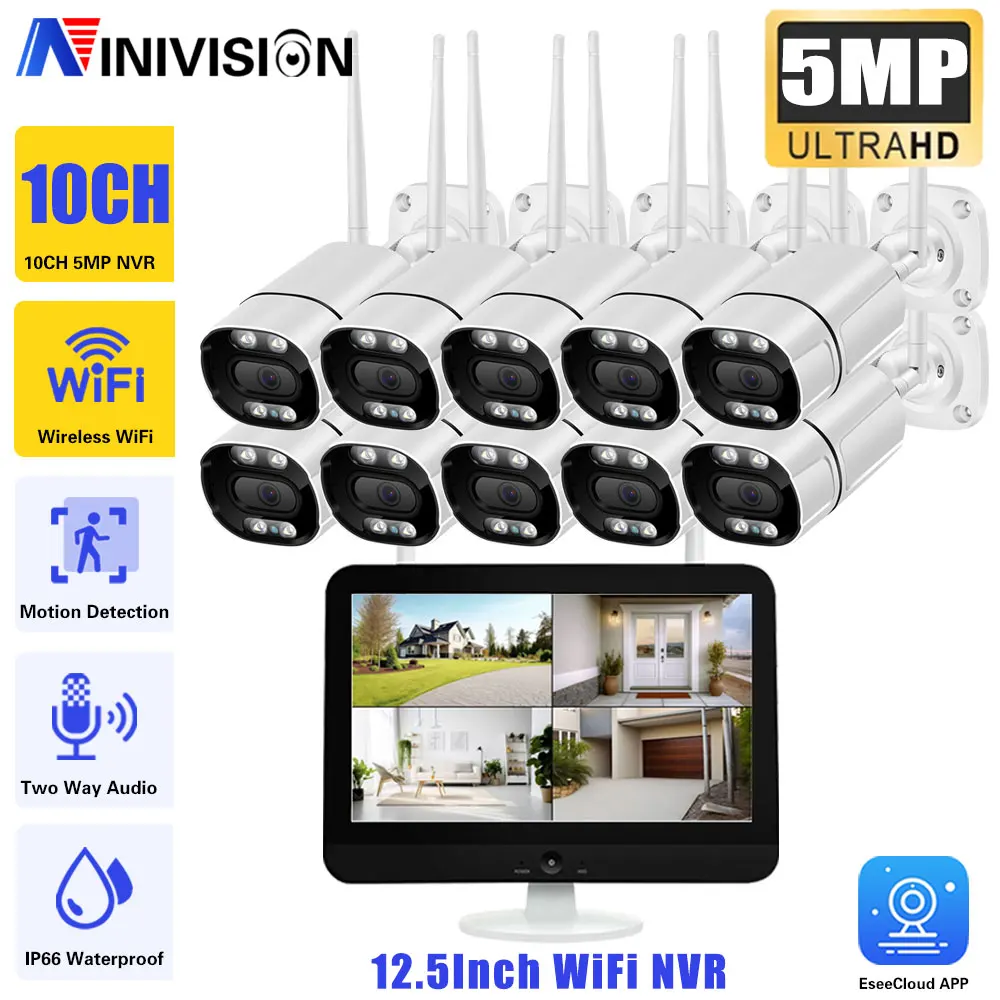 2-Audio Outdoor WIFI Security Camera 5MP 12.5Inch 10CH Wireless NVR Kit With Screen Video Surveillance CCTV System Smart Home
2-Audio Outdoor WIFI Security Camera 5MP 12.5Inch 10CH Wireless NVR Kit With Screen Video Surveillance CCTV System Smart Home
