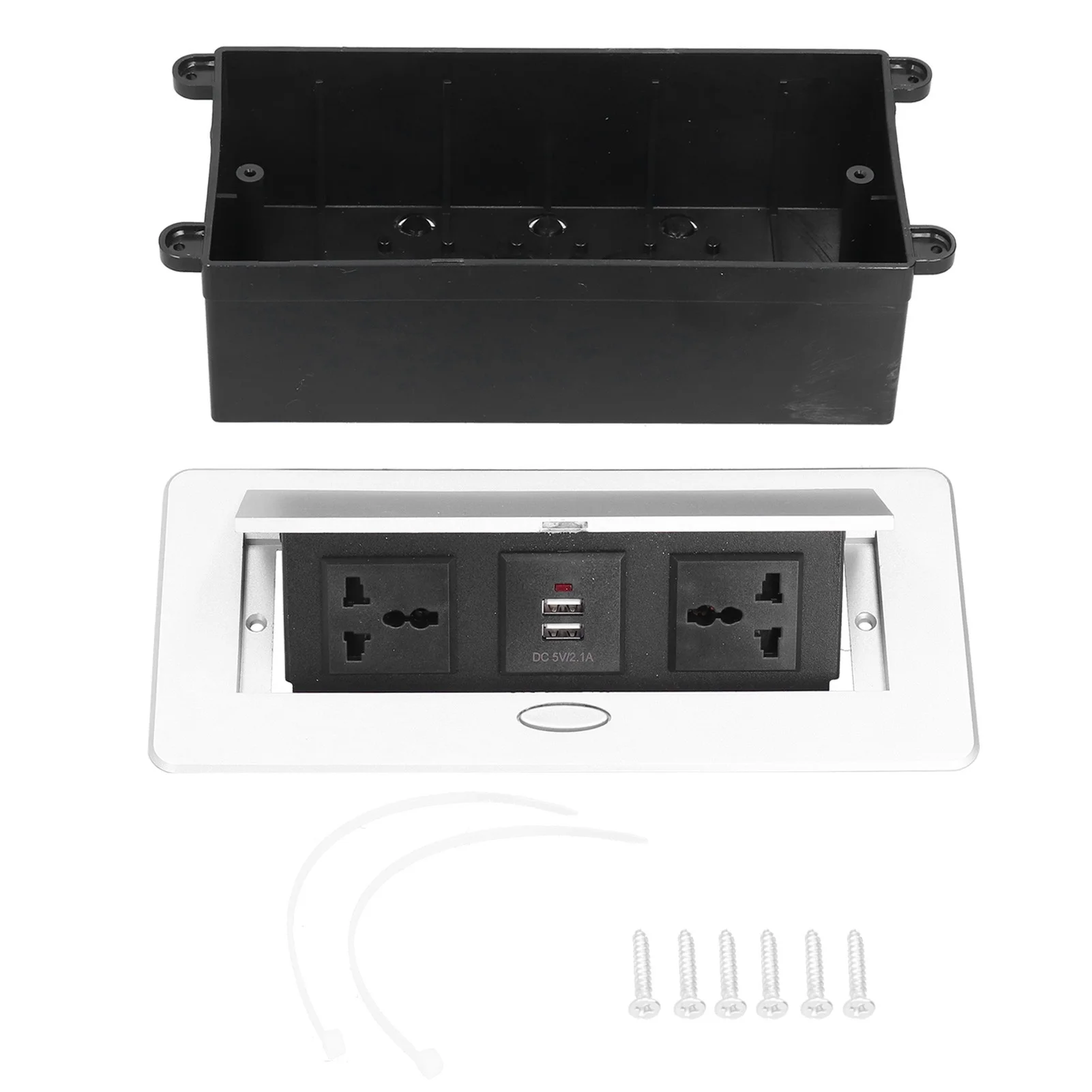 Floor Electrical Outlet Pop Up Desktop Socket 3 Hole Double USB Power Supply Accessories 250V 13A
Floor Electrical Outlet Pop Up Desktop Socket 3 Hole Double USB Power Supply Accessories 250V 13A