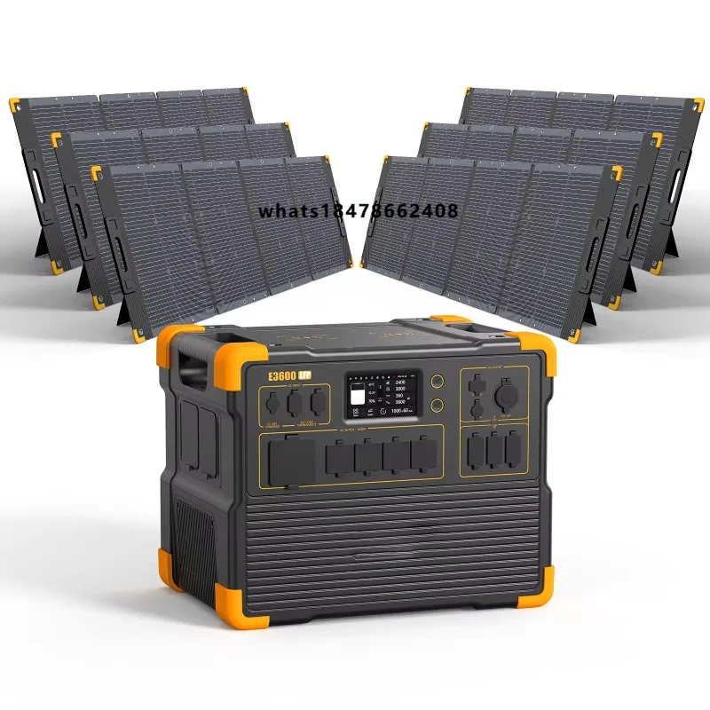 E3600LFP 3600 Watt Portable Solar Generator 3072Wh Solar Power Station with 120V 240V Phase Bonding for Home Storage
E3600LFP 3600 Watt Portable Solar Generator 3072Wh Solar Power Station with 120V 240V Phase Bonding for Home Storage