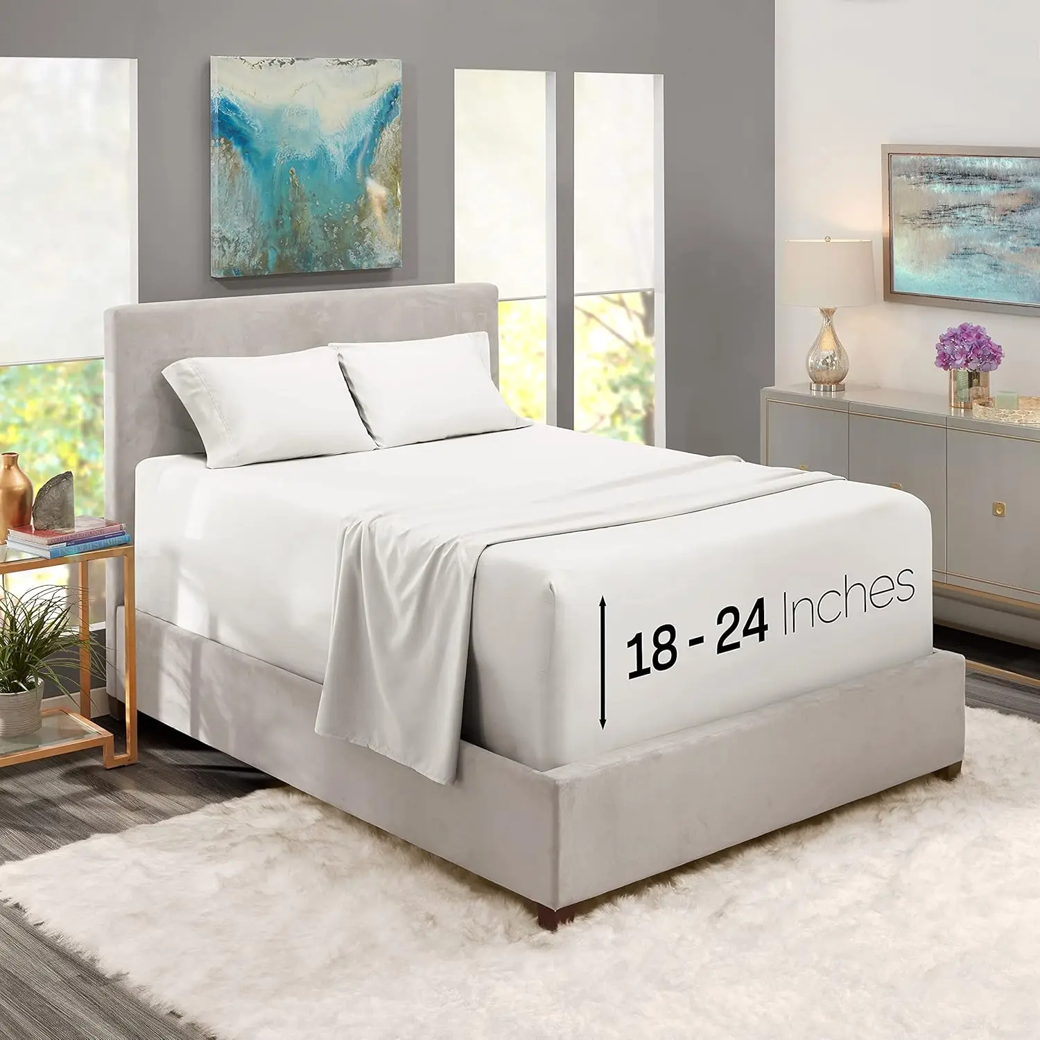 Extra Deep Pocket Cal King Sheets — подходит для Mattr 18–24 Hes, набор из 4 предметов, белый
Extra Deep Pocket Cal King Sheets — подходит для Mattr 18–24 Hes, набор из 4 предметов, белый