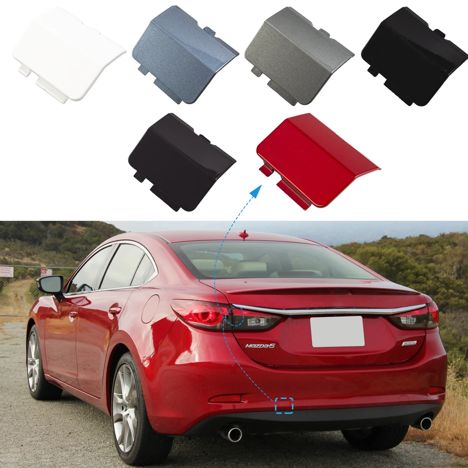Rear Bumper Tow Hook Cover Cap Towing Eye For MAZDA 6 Atenza Accessories 2013 2014 2015 2016 2017 GJR9-50-EL1-51 GJR9-50-EK1-51
Rear Bumper Tow Hook Cover Cap Towing Eye For MAZDA 6 Atenza Accessories 2013 2014 2015 2016 2017 GJR9-50-EL1-51 GJR9-50-EK1-51