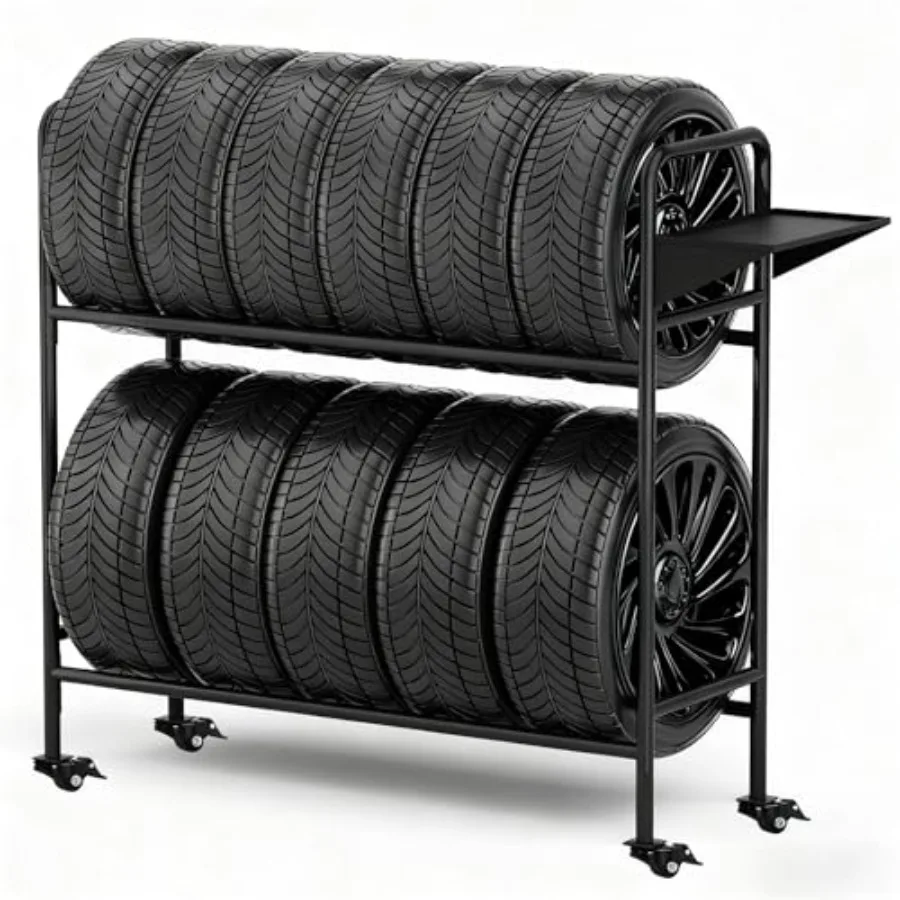 Heavy-Duty Tire Rack with Wheels Garage Tire Storage Organizer Adjustable Metal Straps 4 Locking Casters Holds Up to 660 lbs Bl
Heavy-Duty Tire Rack with Wheels Garage Tire Storage Organizer Adjustable Metal Straps 4 Locking Casters Holds Up to 660 lbs Bl